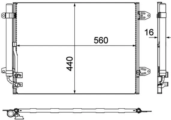 Радиатор кондиционера AC733000P Mahle Original