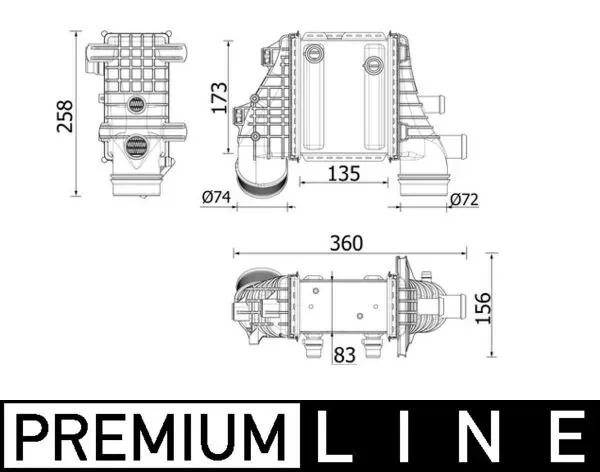 Интеркулер CI553000P Mahle Original