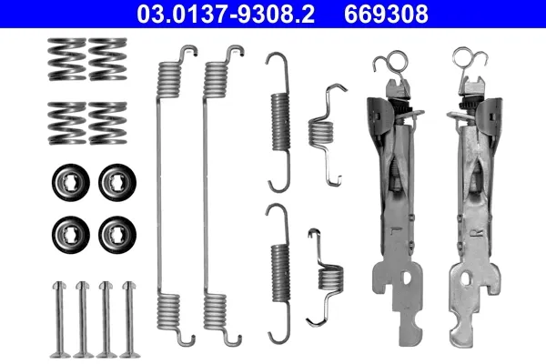Монтажный комплект задних барабанных колодок 03013793082 ATE