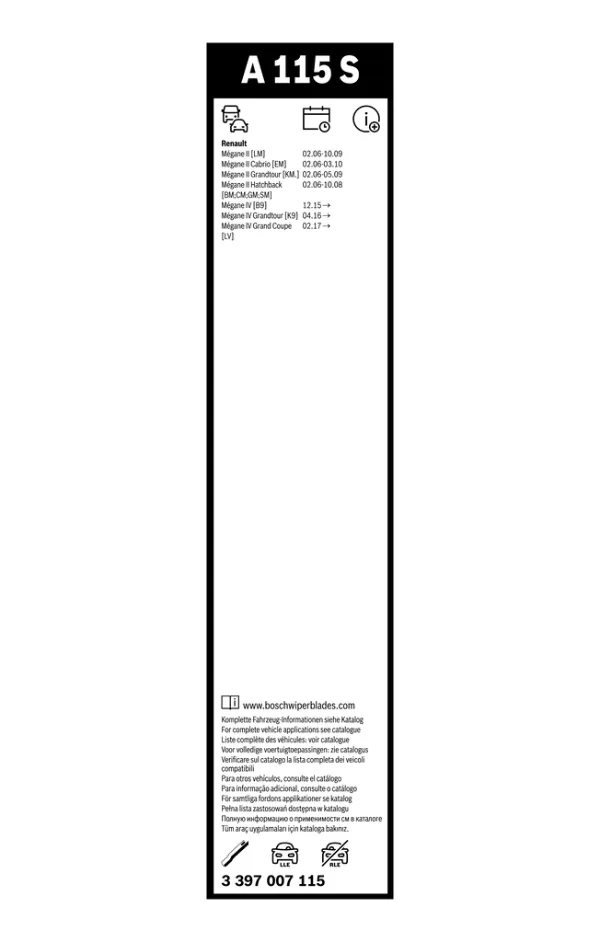 Щетки стеклоочистителя 3397007115 Bosch