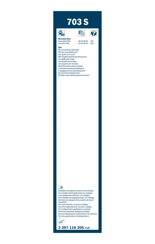 3397118205 BOSCH Limpiaparabrisas original y equivalente