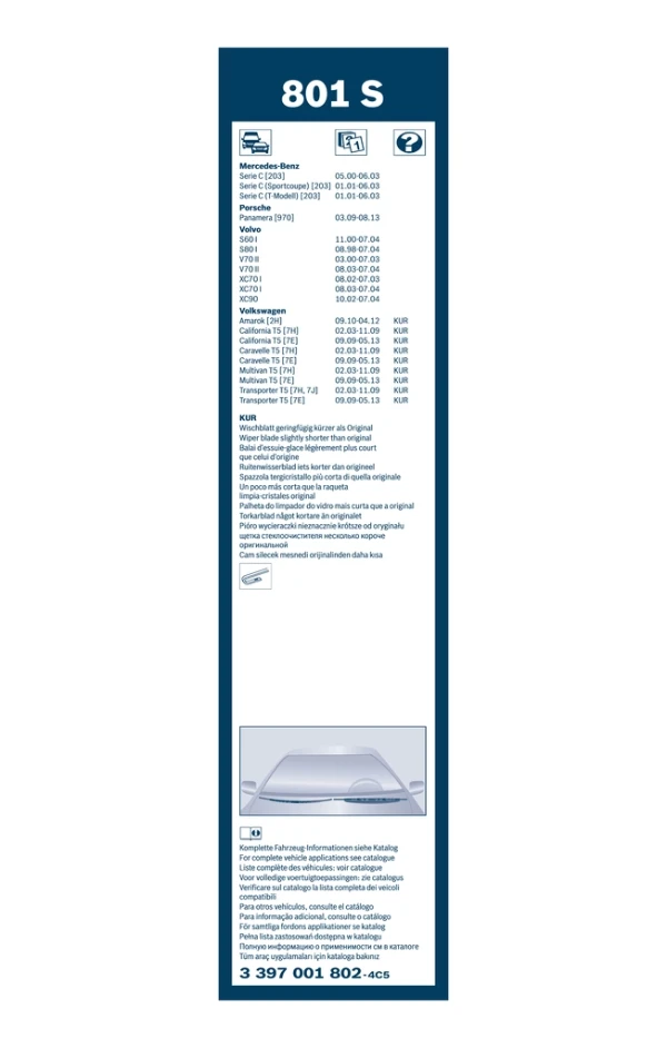 Щетки стеклоочистителя 3397001802 Bosch