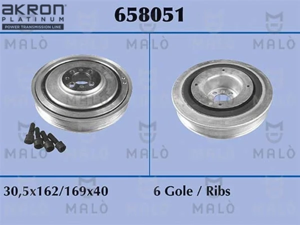 Шкив коленвала 658051 Akron Malo