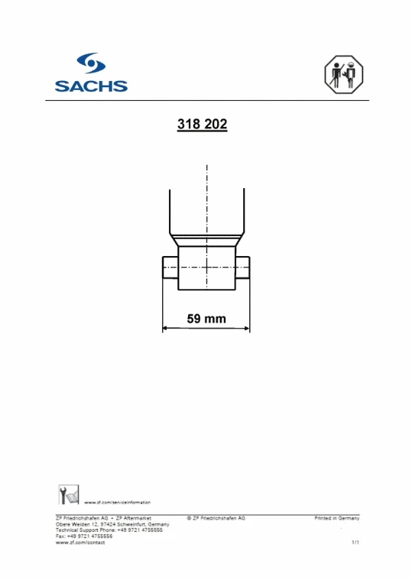 Амортизатор задний 318202 Sachs