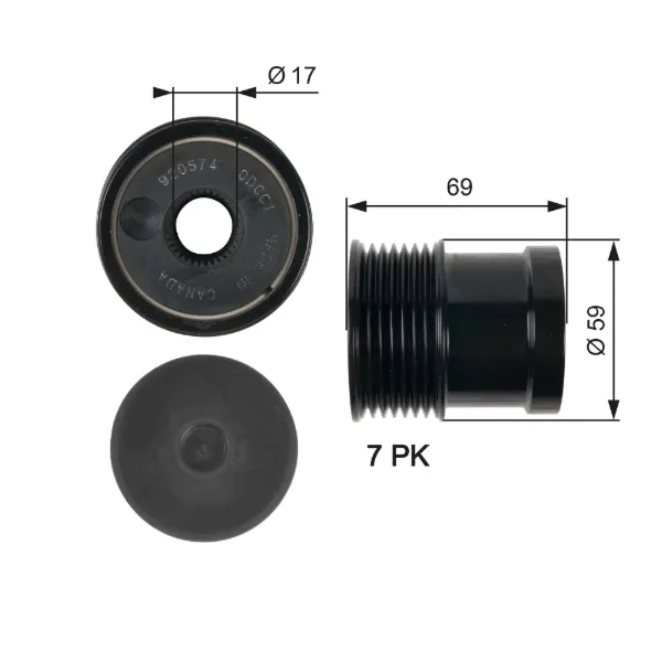 Шкив генератора OAP7069 Gates