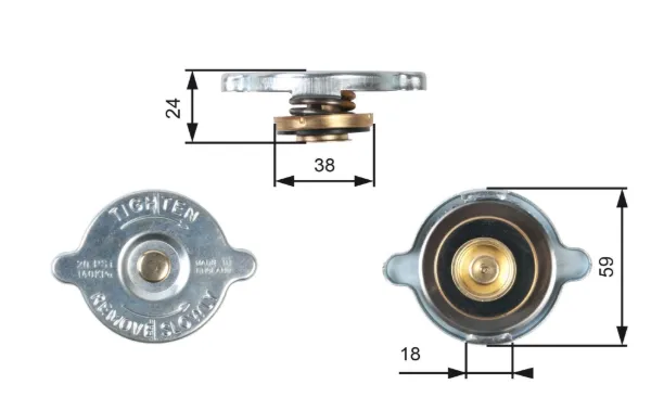 Крышка радиатора RC125 Gates