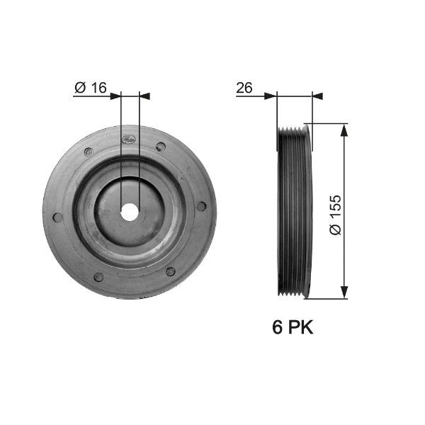 Шкив коленвала 9801350180 Ford
