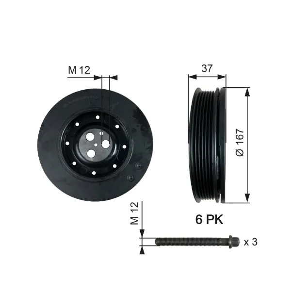 Шкив коленвала TVD1060A Gates