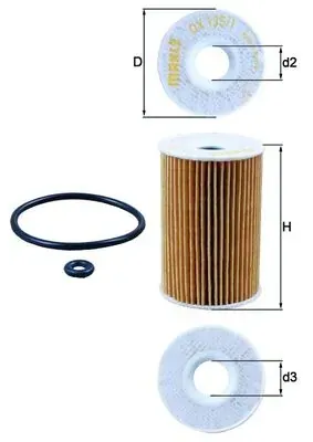 Масляный фильтр OX1351D Mahle Original