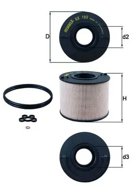 Топливный фильтр KX192D Mahle Original