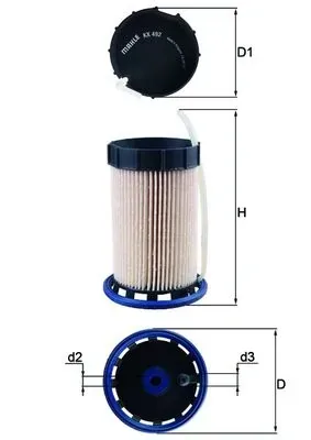 Топливный фильтр KX492 Mahle Original