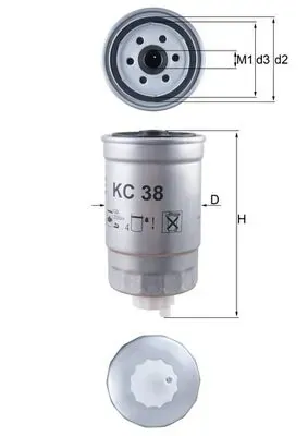 Топливный фильтр KC38 Mahle Original