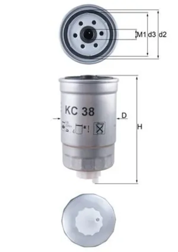 Топливный фильтр KC38 Mahle Original
