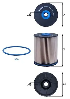 Топливный фильтр KX567D Mahle Original