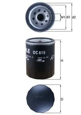 Масляный фильтр OC615 Mahle Original
