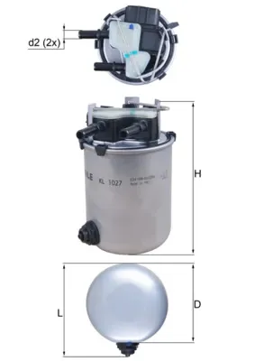 Топливный фильтр KL1027 Mahle Original