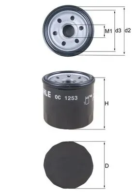 Фильтр масляный MAHLE OC1253