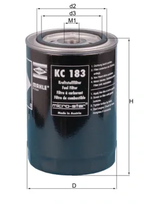 Топливный фильтр KC183 Mahle Original