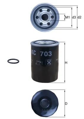 Топливный фильтр KC703D Mahle Original