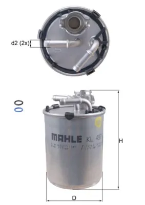 Топливный фильтр KL497D Mahle Original