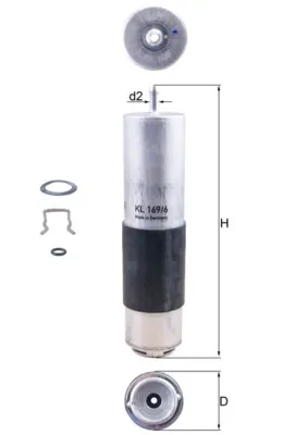 Топливный фильтр KL1696D Mahle Original