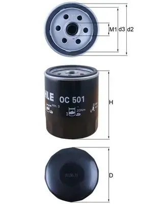 Масляный фильтр OC501 Mahle Original