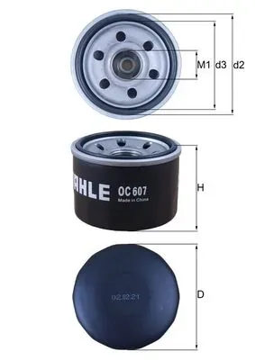 Фильтр масляный MAHLE OC607