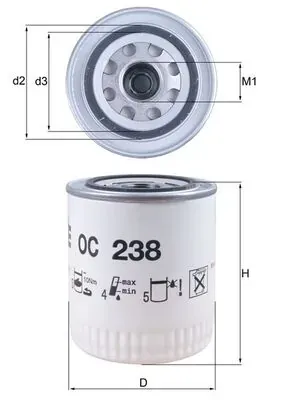 Масляный фильтр OC238 Mahle Original
