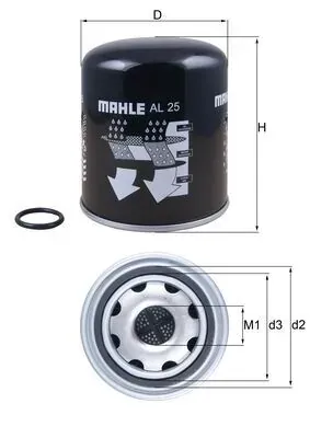 Фильтр осушителя воздуха (влагомаслоотделителя) (TRUCK) AL25 Mahle Original