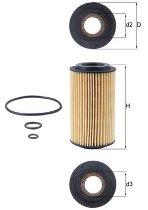 Фильтр масляный MAHLE OX153D3