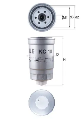 Топливный фильтр KC18 Mahle Original