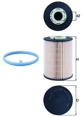 Топливный фильтр KX393D Mahle Original