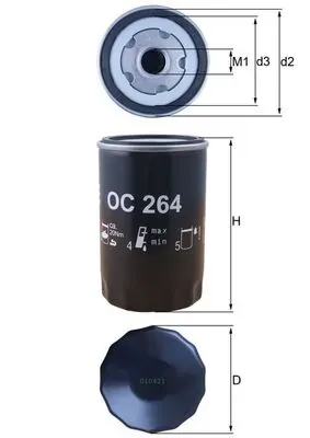 Фильтр масляный MAHLE OC264