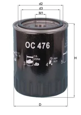 Масляный фильтр OC476 Mahle Original