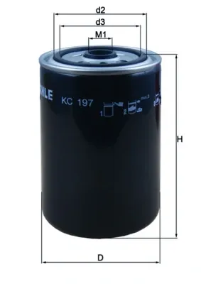 Топливный фильтр KC197 Mahle Original