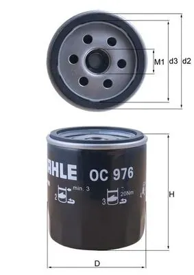 Фильтр масла Mahle Original OC976
