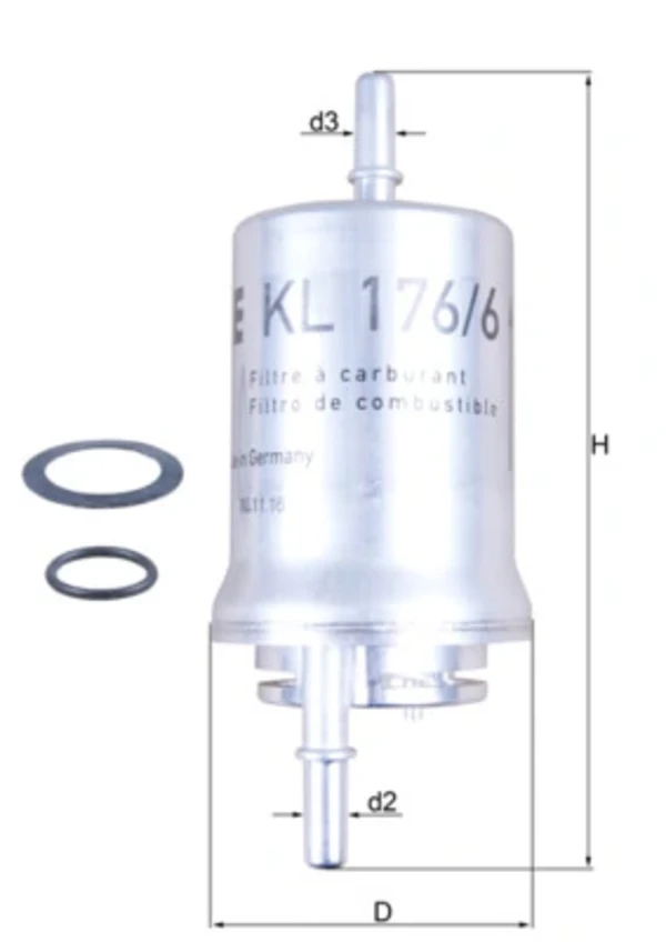Топливный фильтр KL1766D Mahle Original