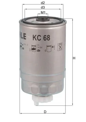 Топливный фильтр KC68 Mahle Original