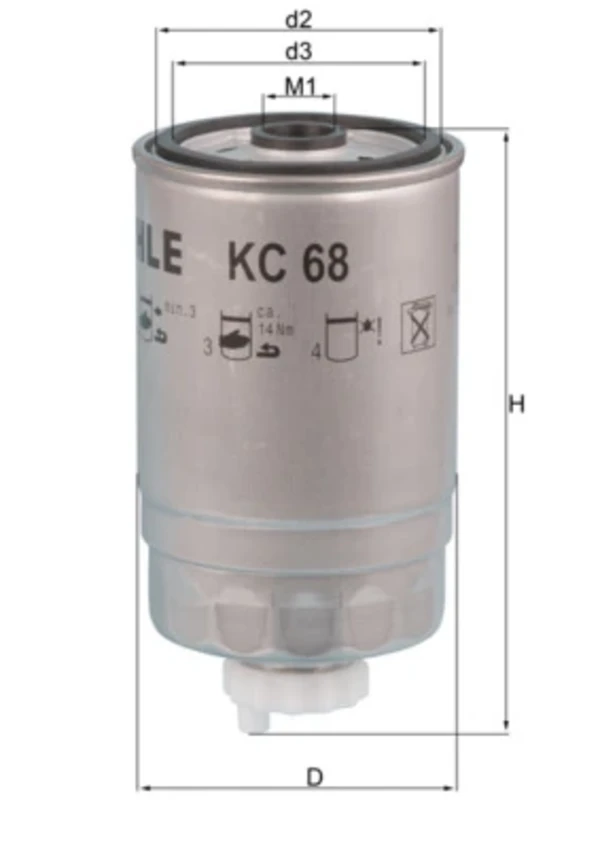 Топливный фильтр KC68 Mahle Original