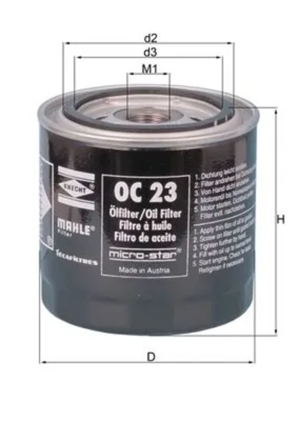 Масляный фильтр OC23OF Mahle Original