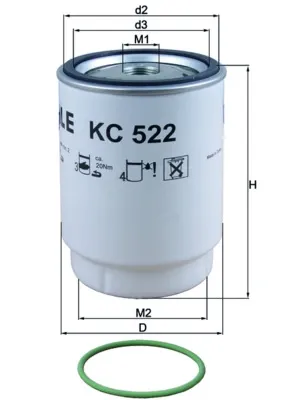 Фильтр топливный MAHLE KC522D