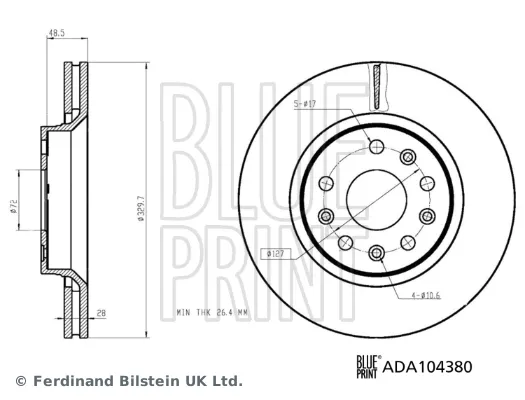 Передние тормозные диски K68250087AA Fiat/Alfa/Lancia