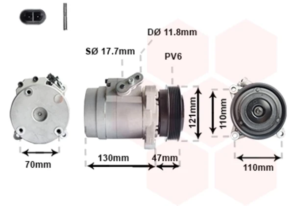 Компрессор кондиционера 0800K036 VAN Wezel