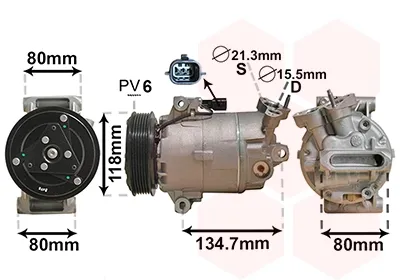 Компрессор кондиционера 3301K700 VAN Wezel