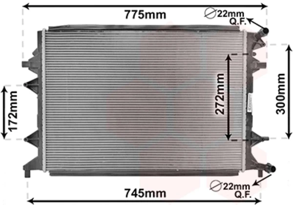 Радиатор охлаждения двигателя VAN WEZEL 58002370