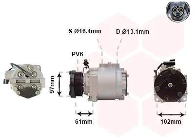 Компрессор кондиционера 1800K436 VAN Wezel