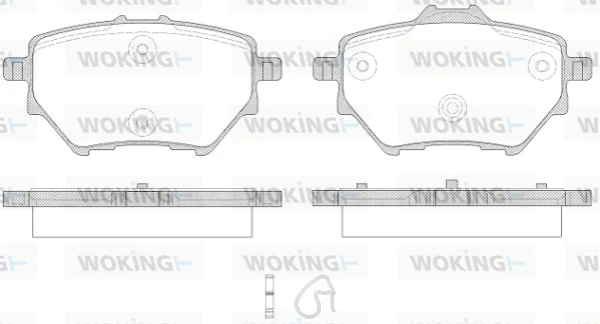 Задние тормозные колодки P1462300 Woking