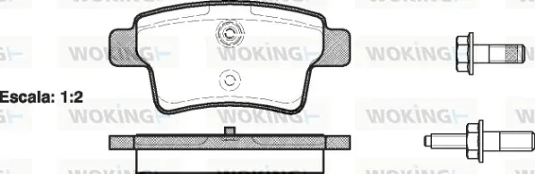 Задние тормозные колодки P1341300 Woking