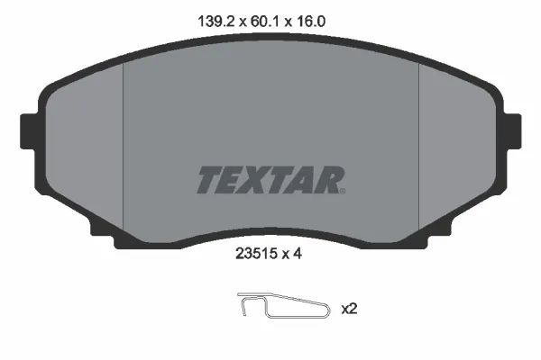 Передние тормозные колодки 2351501 Textar