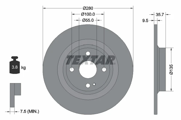 Тормозные диски 92320003 Textar
